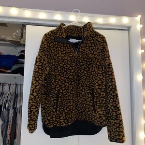 Cheetah sherpa pullover